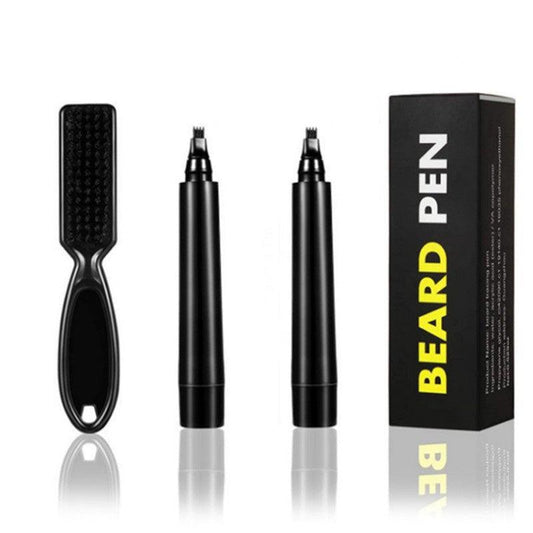 En svart Skäggpenna från Skäggprodukter med borste för fylligare skägg.