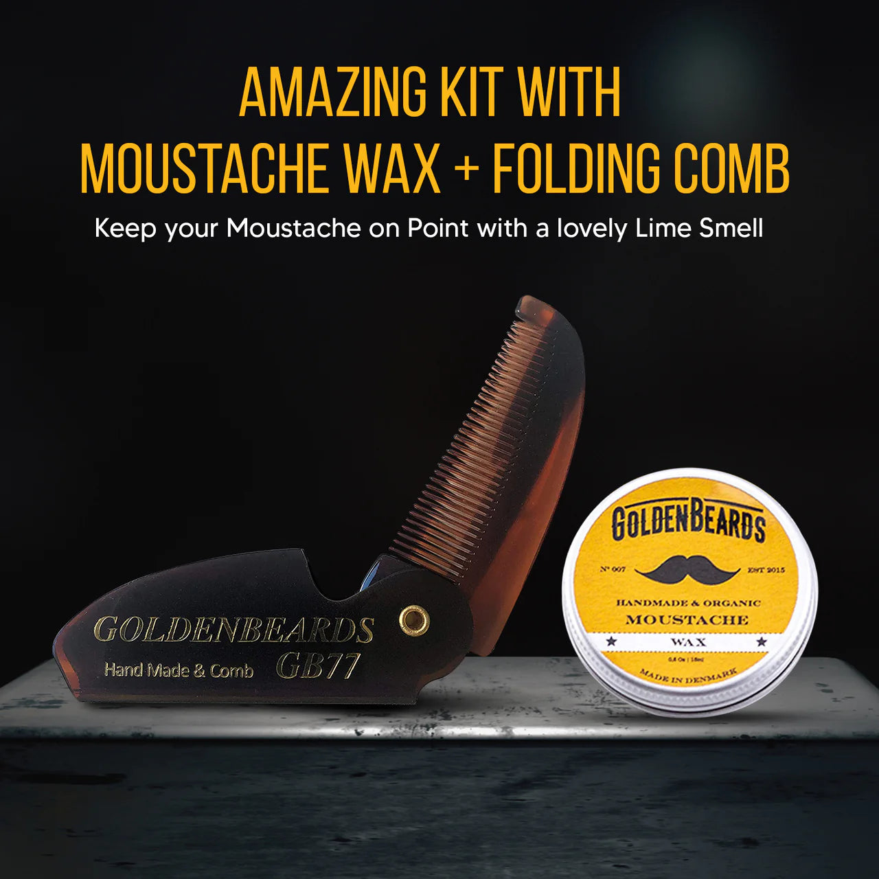 Mustachvax + GB77 Folding Comb - Special Edition