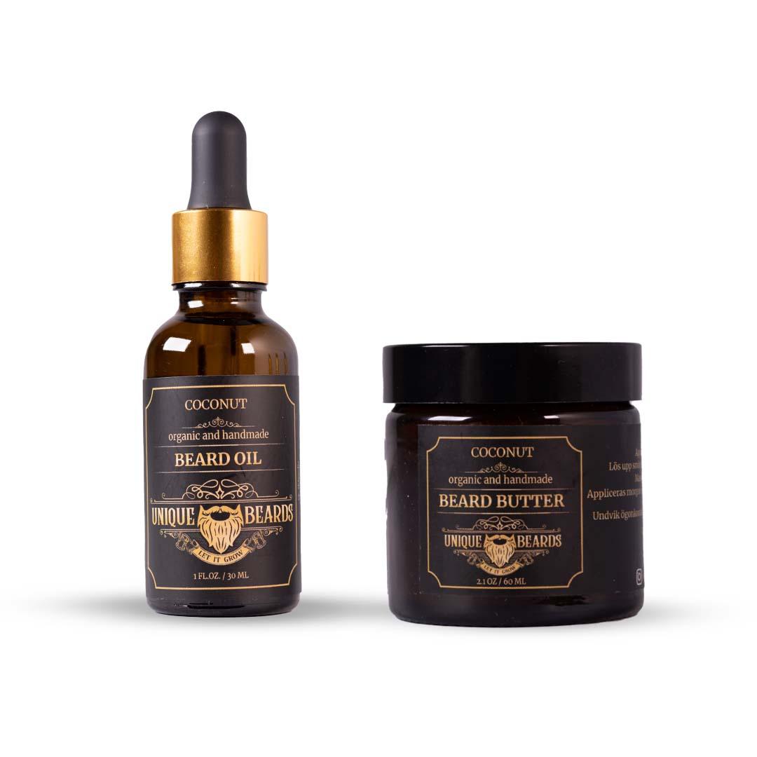 Skäggvårdspaket - skäggolja + skäggsmör Coconut - Skäggprodukter.se