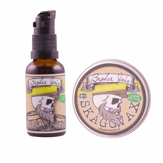 Skäggvårdspaket - skäggolja + skäggvax Bourbon Twist - Skäggprodukter.se