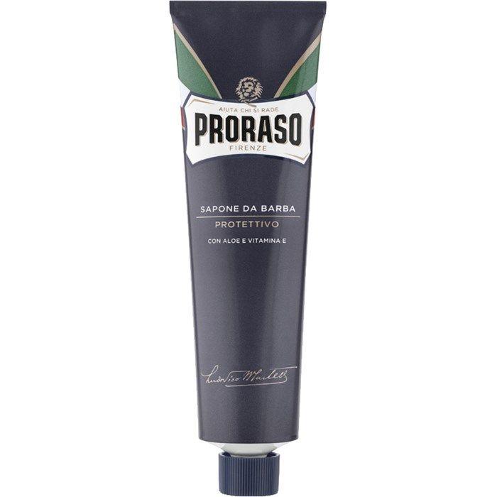 En tub Proraso Rakkräm - Aloe Vera & Vitamin E handkräm på vit bakgrund.