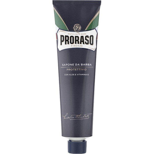 En tub Proraso Rakkräm - Aloe Vera & Vitamin E handkräm på vit bakgrund.