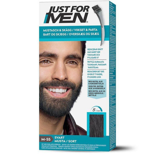 Just for Men Skäggfärg - Svart M55 för en naturlig look.