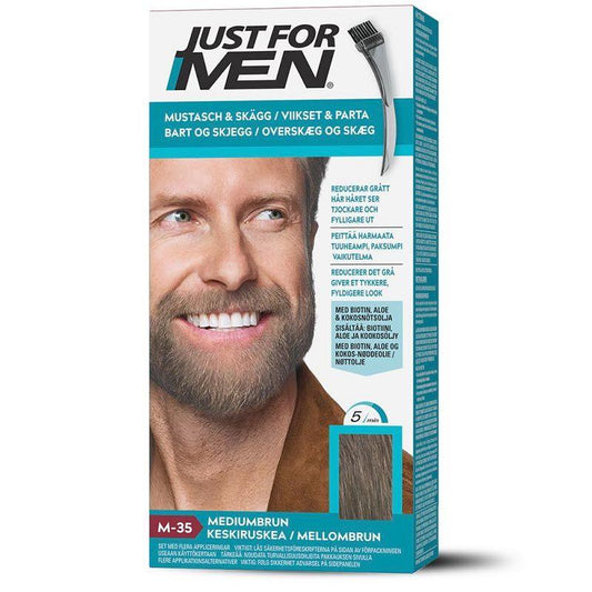 Just for Men hårfärg i en Skäggfärg - Mediumbrun nyans.