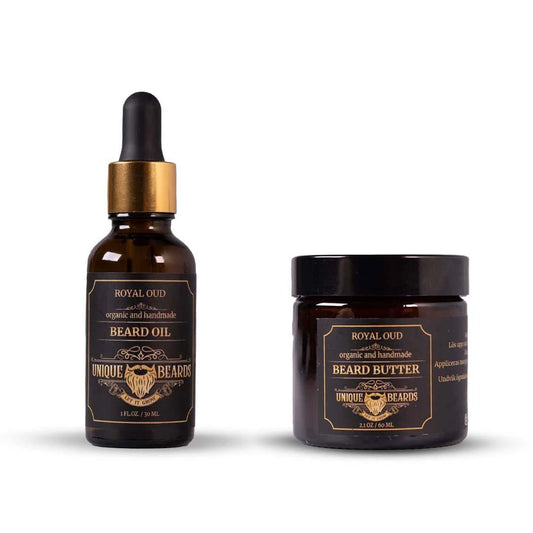 Skäggvårdspaket - skäggolja + skäggsmör Royal Oud - Skäggprodukter.se
