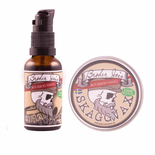 Skäggvårdspaket - skäggolja + skäggvax Bourbon Vanilj - Skäggprodukter.se